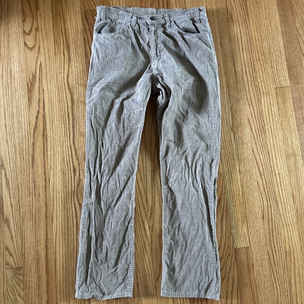 Vintage 70's Levi's Corduroy Pants Men's 34x32 White‎ Tab Light Brown Talon 42